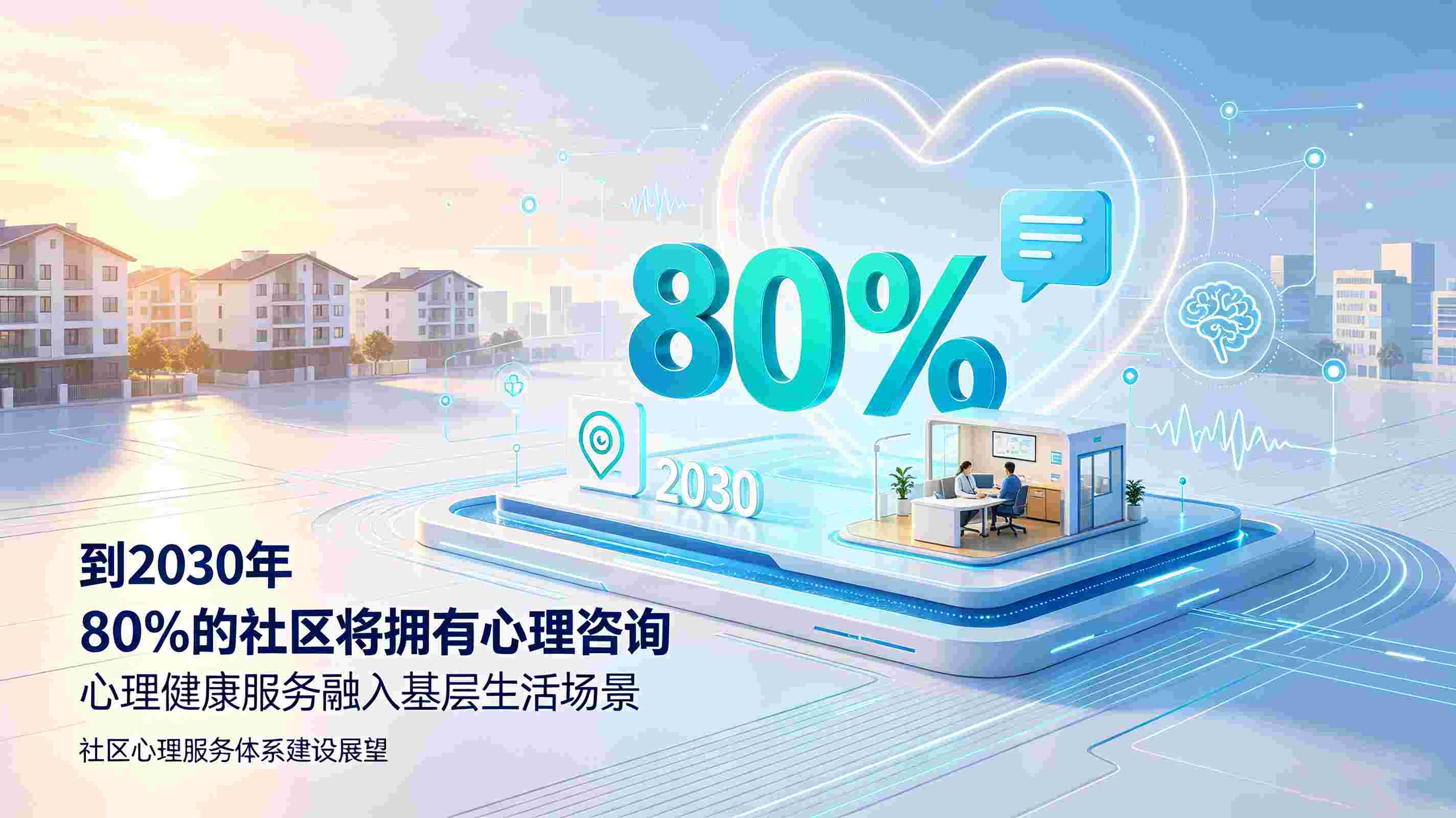 到2030年，80%的社区将拥有心理咨询